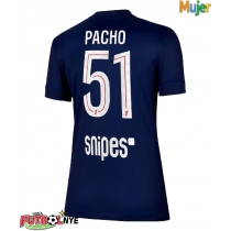 Camiseta Paris Saint-Germain Willian Pacho #51 Primera Equipación para mujer 2025-26 manga corta